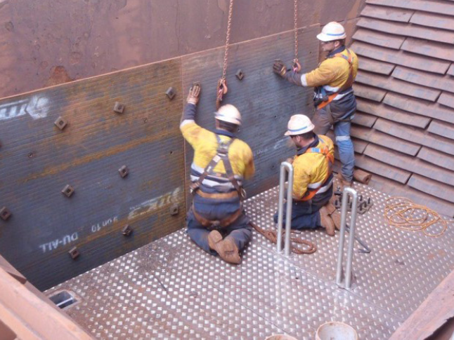 Chute Platform in use on minesite.
