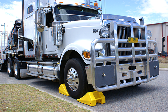 Truck using Westchock Wheel chocks.