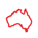 Icon of Australia in Red